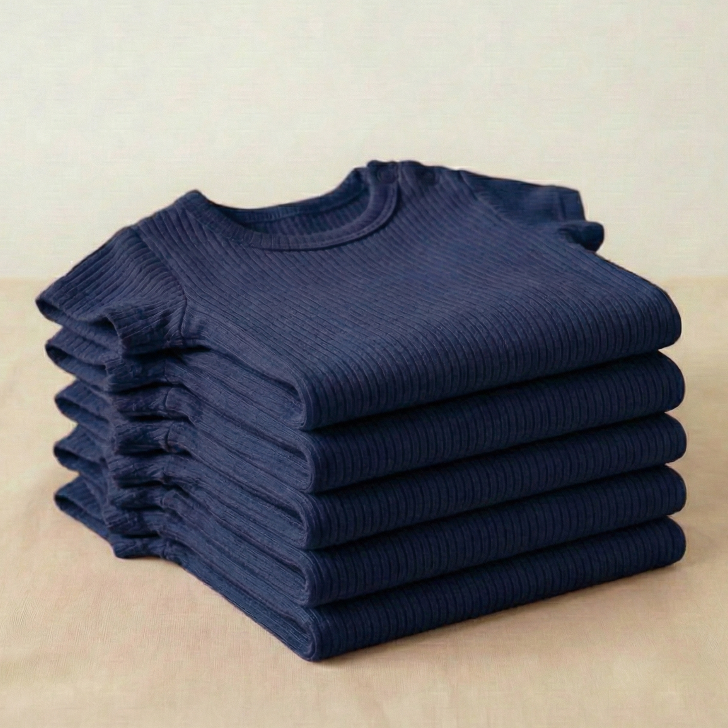 5-Pack Bamboo Ribbed Bodysuits - Navy