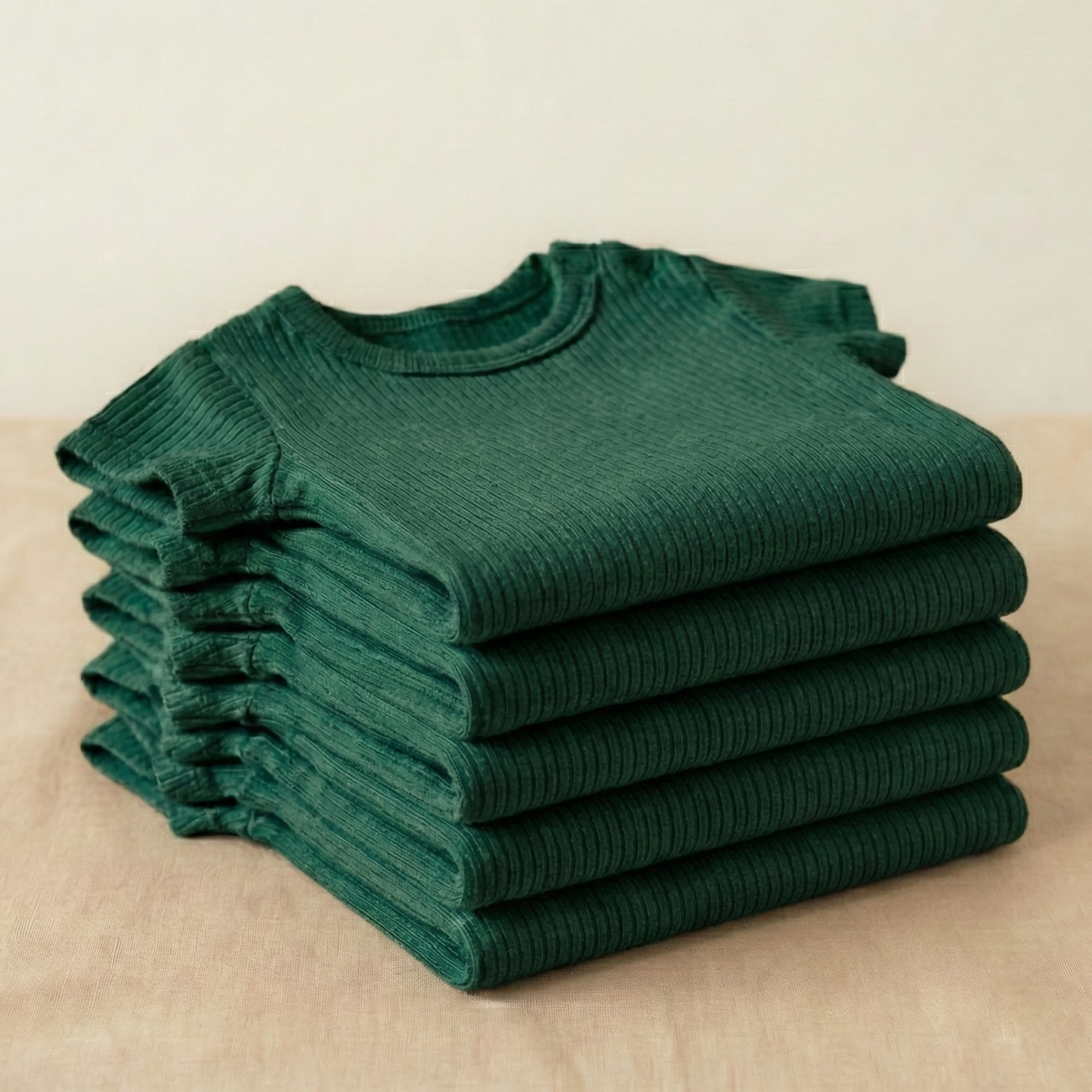 5-Pack Bamboo Ribbed Bodysuits - Green