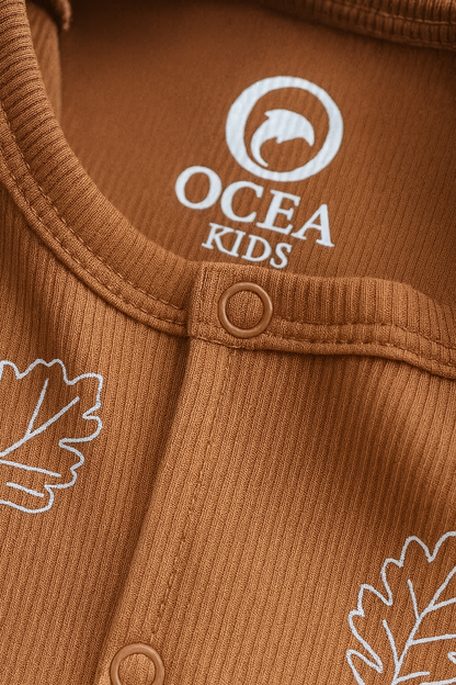 "Terre d'automne" Bamboo Ribbed Sleepsuit
