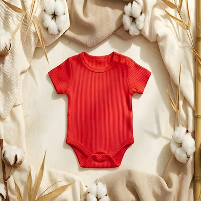 "Dahlia Rouge" Bamboo Ribbed Bodysuit
