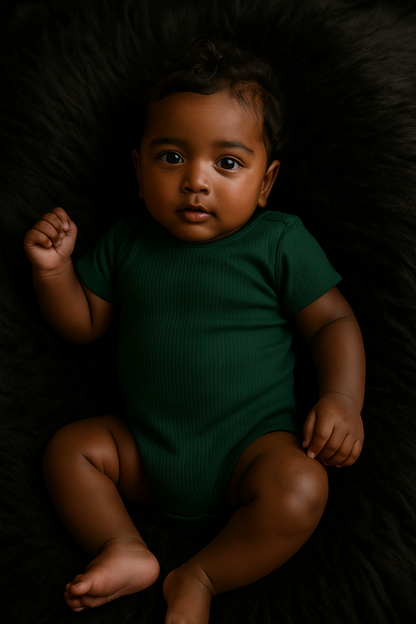 "Belle Emeraude" Bamboo Ribbed Bodysuit