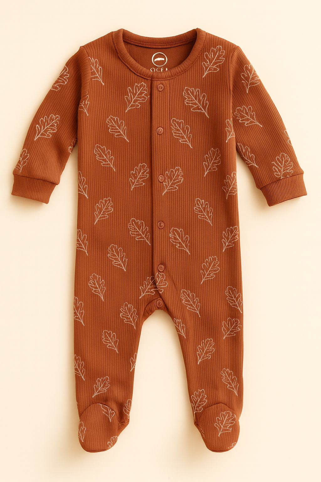 "Terre d'automne" Bamboo Ribbed Sleepsuit