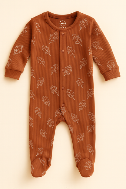 "Terre d'automne" Bamboo Ribbed Sleepsuit