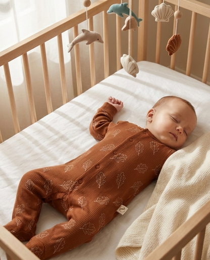 "Terre d'automne" Bamboo Ribbed Sleepsuit